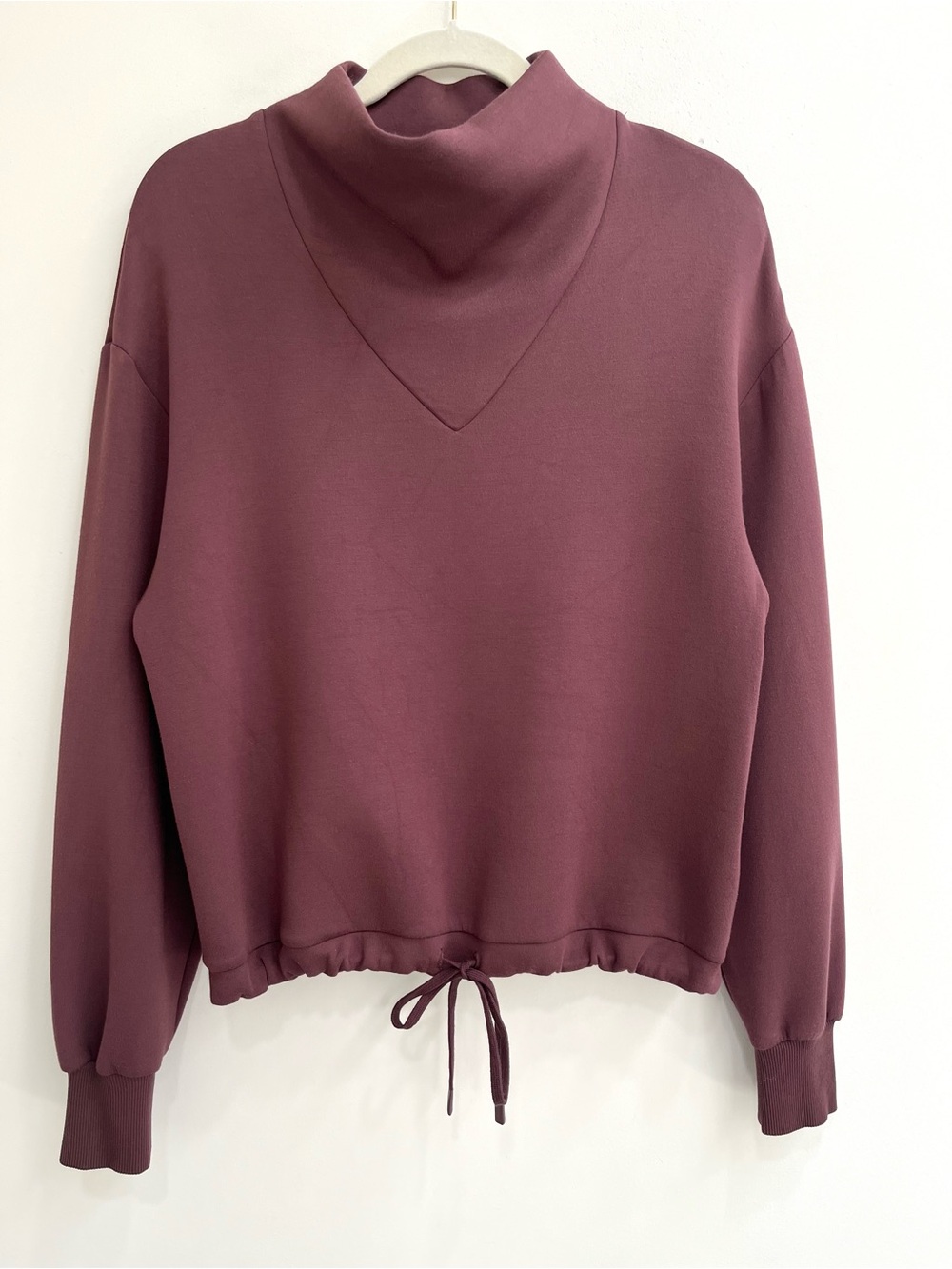 Varley Mauve Drawstring Hem Funnel Neck Sweatshirt
